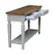 International Concepts Rectangle Vista Console/Sofa Table, 48 W, 16 L, 30 in H, Wood, Hickory/Stone OT41-15S - alternate 6